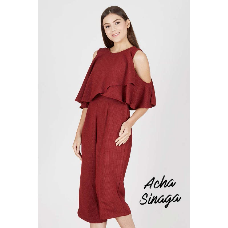 Nindy Layering Jumpsuit Red