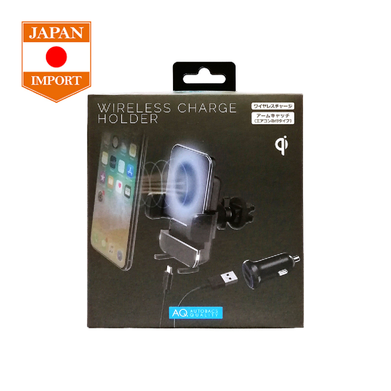 AQ Phone Holder W-Less Arm AC Phone Holder & Wireless Charger Handphone [Japan Import] SHC-01