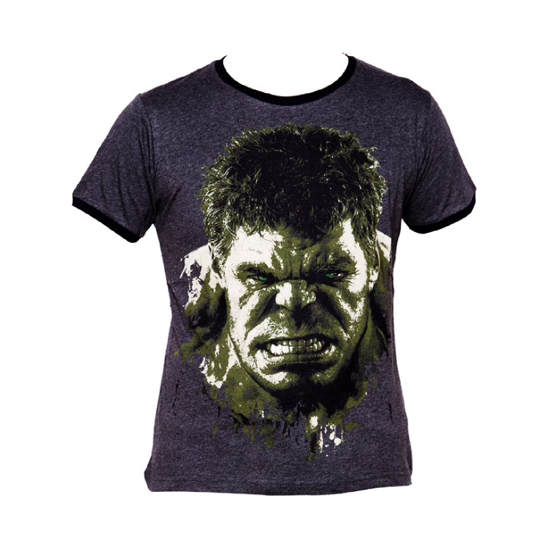 The Avengers Age Of Ultron Classic Hulk Man T-Shirt Ribs Misty Grey