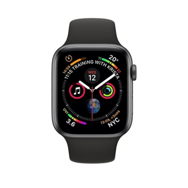 Apple Watch Series 4 GPS, 44mm Space Grey Aluminium Case with Black Sport Band