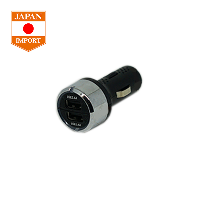 Seiko Socket Car Charger Mobil Reversible USB Charger 2 Port 4.8A Aksesoris Mobil [Japan Import] EM-124