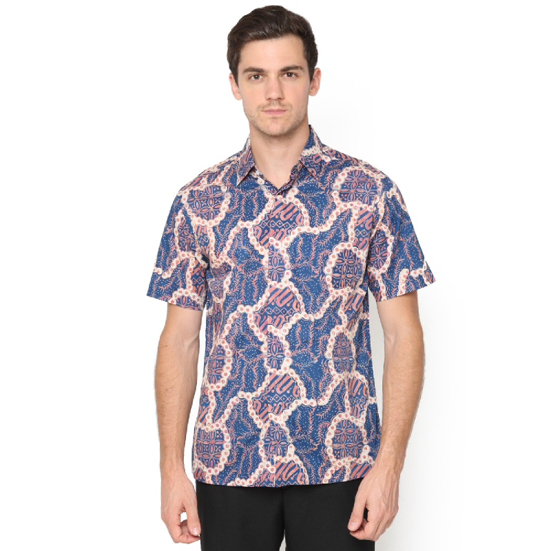 Agrapana Baruna Regular Fit Kemeja Batik Cap Lengan Pendek