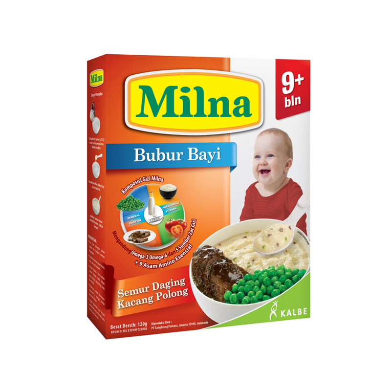 Milna Bubur Bayi Rasa Semur Daging Kacang Polong 120 Gr