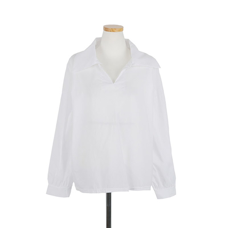 Long Day Simple Half Open Shirt - WHITE