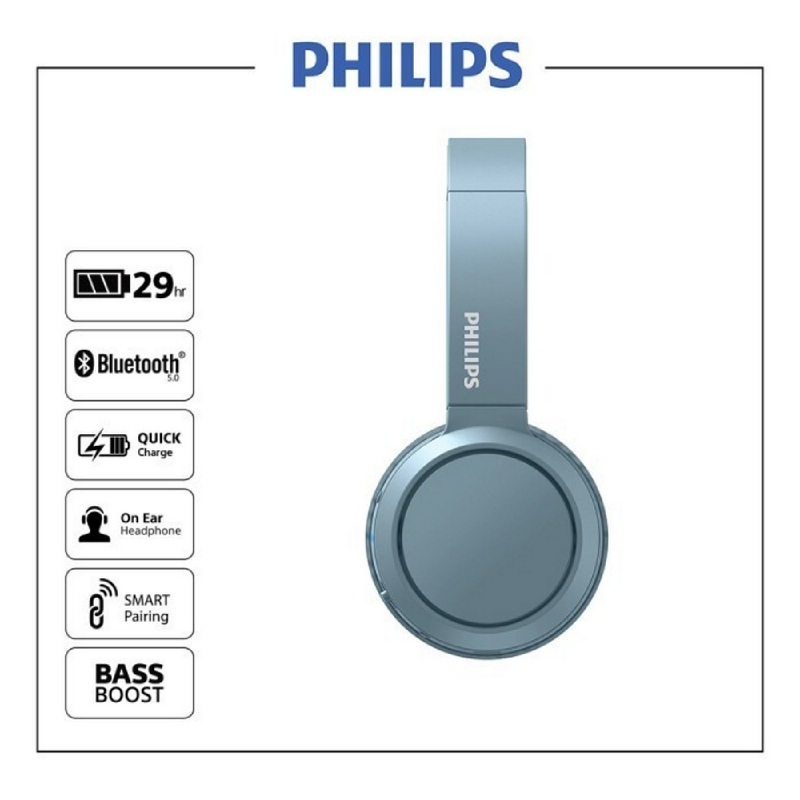 Philips TAH4205 Blue On-ear Wireless Headphones
