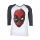 Deadpool Face Unisex Raglan Tshirt White