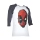 Deadpool Face Unisex Raglan Tshirt White