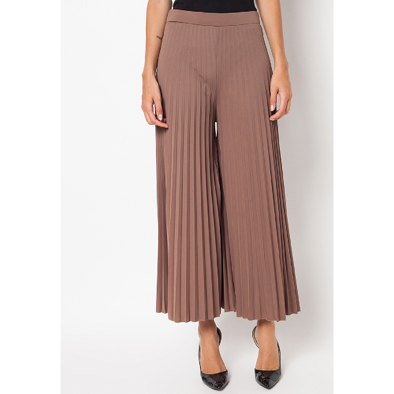 Duapola Plisket Kulot Long Pants Brown