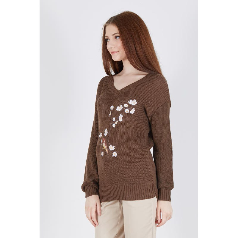 Prilly Ebroidery Switer Brown