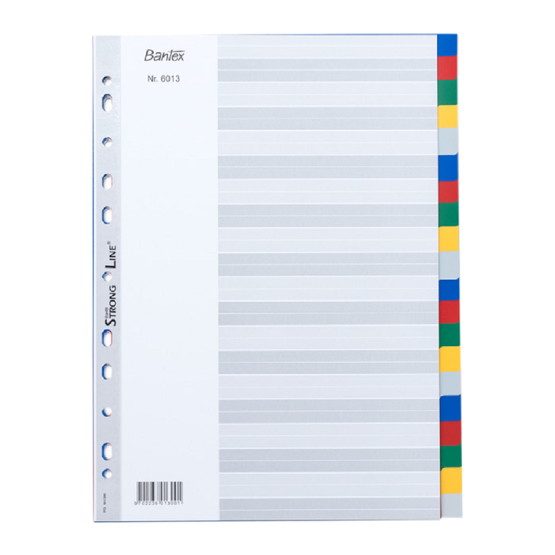 Bantex PP Colour Divider A4 (20 pages) -6013 00