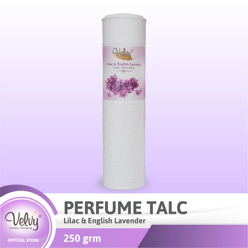 Velvy Parfume Talc 250G Bedak Tabur Lilac and English Lavender