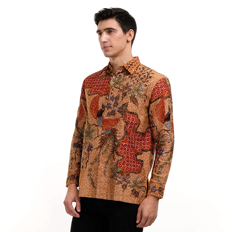 Batik Semar Full Fr Atbm Tl Brn Tanahan Shirt Orange