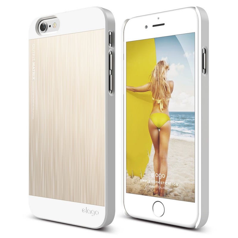 Elago Outfit Matrix Case for iPhone 6 Plus - White + Champagne Gold