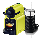 Inissia+Aeroccino C40P Espresso Capsule Coffee Machine Lime Yellow + Aerochino (Black)