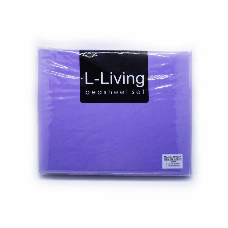 L-Living Sprei Ukuran 160 X 200 Cm Warna Ungu