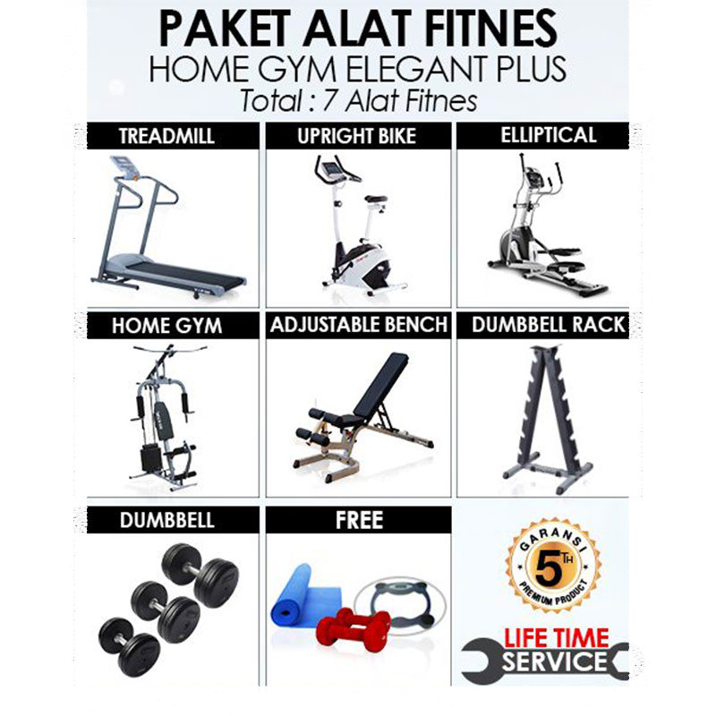 Fitplus Paket Alat Fitnes Home Gym Elegant Plus