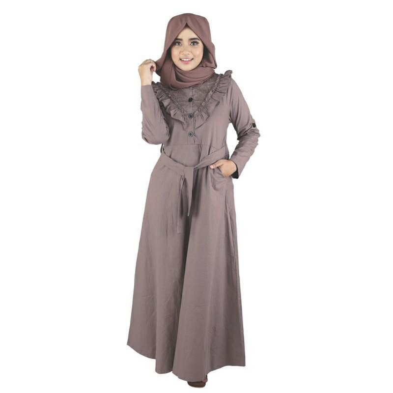 Raindoz Baju  Gamis  Baju  Muslim  Casual  Wanita RKK 110 Brown 