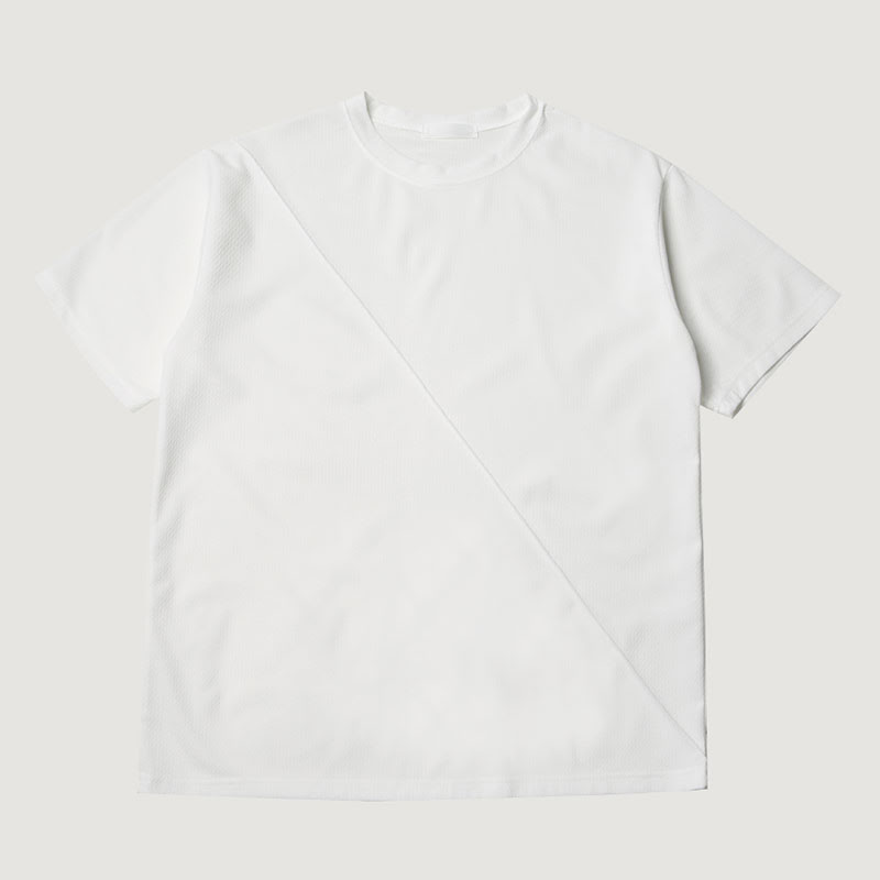 [BL2172]Embo Pintuck Round Short Sleeve T-shirt - White