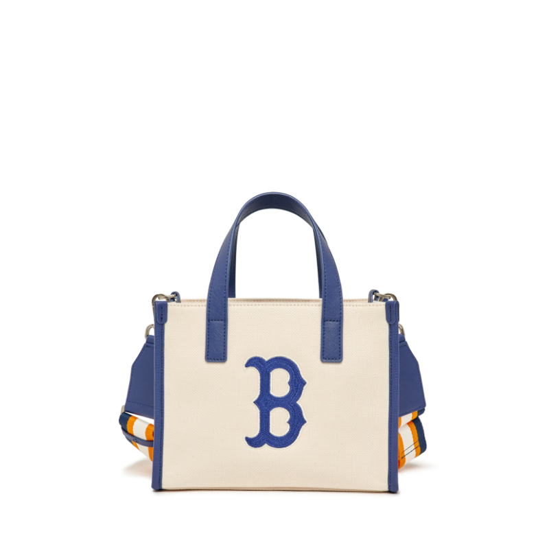 [PICK UP ONLY AT MARKET CITY CIBUBUR] MLB Tote Bag Canvas Big Logo White Blue