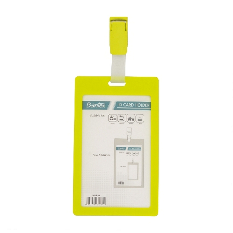 Bantex ID Card Holder With Clip 54x90mm Portarit Lime -8866 65