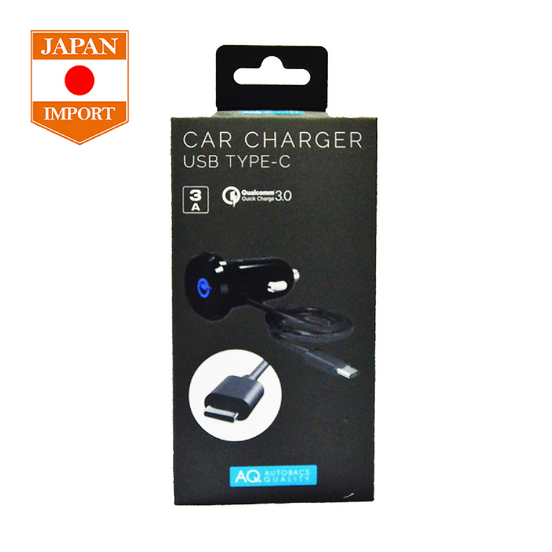AQ Type C USB Car Charger Mobil Charger Hp Quick Charge 3.0 [Japan Import] Elektronik C02 Black