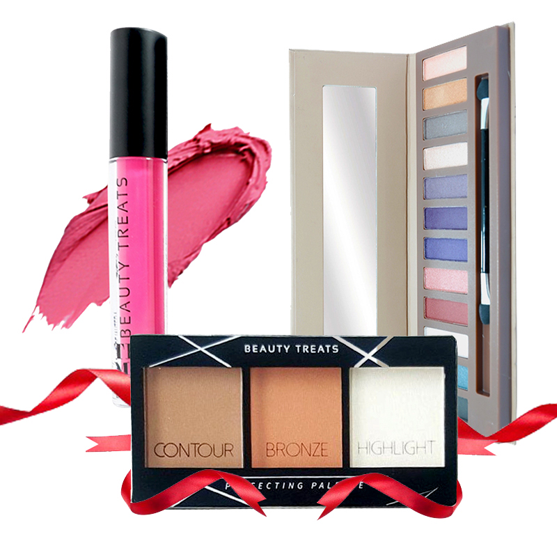 Beauty Treats Naked Eyeshadow No. 02 + Perfecting Pallete No. 01 FREE True Matte Lip Color No. 01