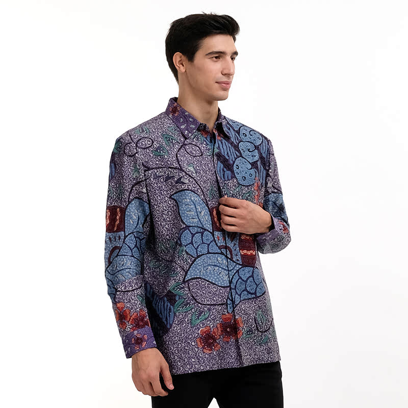 Batik Semar Full Fr Atbm Tl Brn Tanahan Shirt Purple
