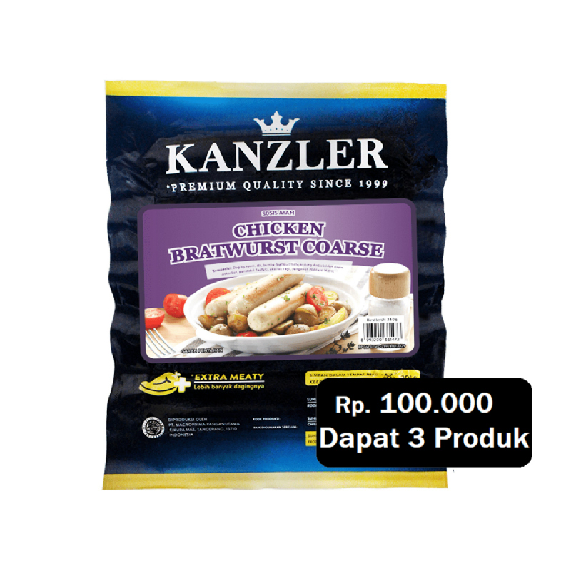 Kanzler Chicken Bratwurst 400G (Rp. 100.000 Dapat 3)