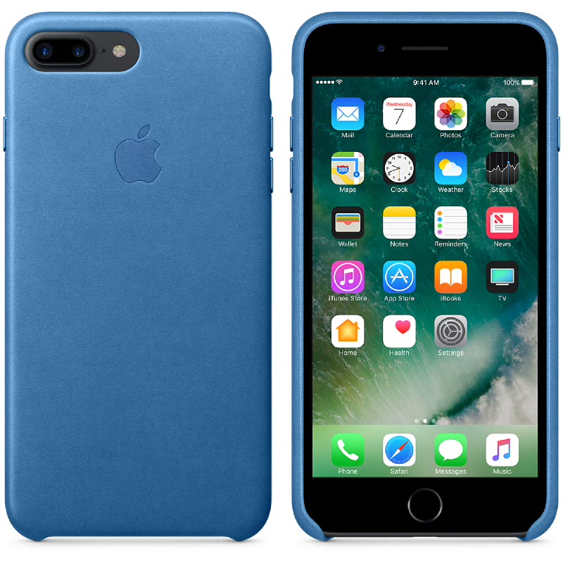 iPhone 7 Plus Leather Case - Sea Blue
