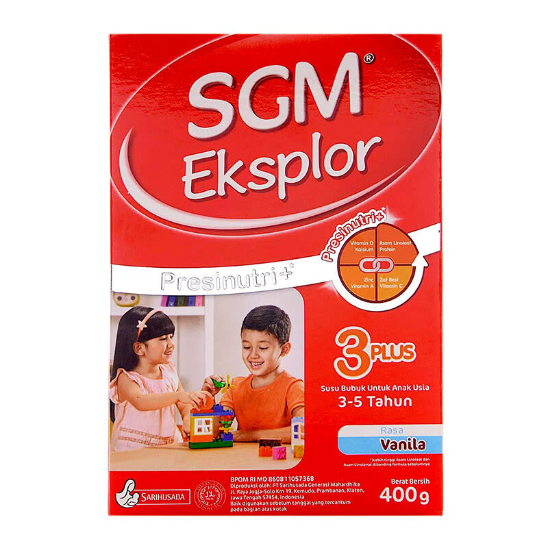 SGM Powder Milk Eksplor 3+ Vanila Box 400G