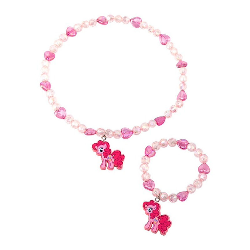 Pinkie Necklace And Bracelet Pink