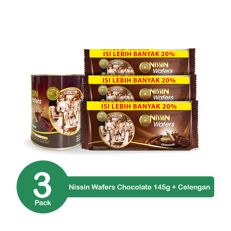 Nissin Wafers Chocolate 145gr 3 Pack Celengan Nissin Istyle