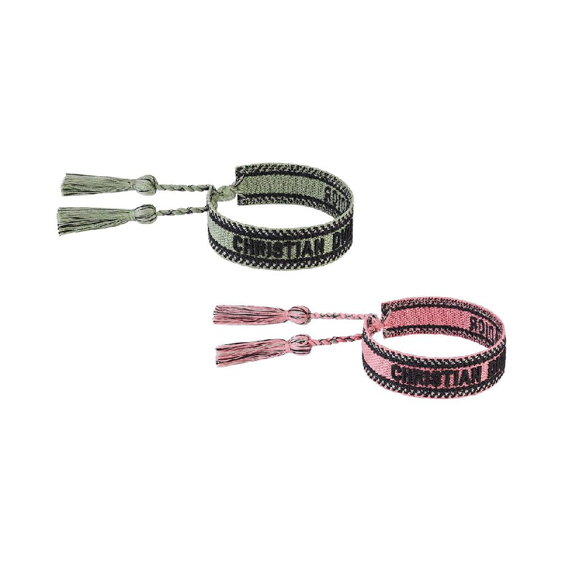 Christian Dior Bracelet Set Green & Pink
