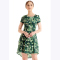 Bateeq Short Sleeve Cotton Print Dress FL17-005A Green
