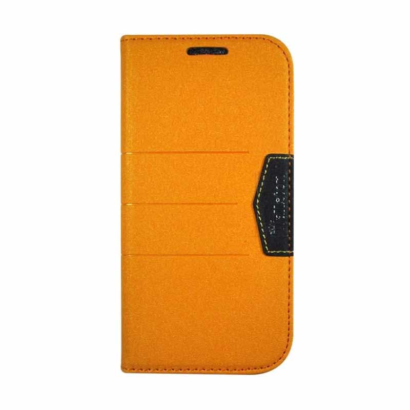 Beautiful Bright Leather Case For fren Andromax V Orange