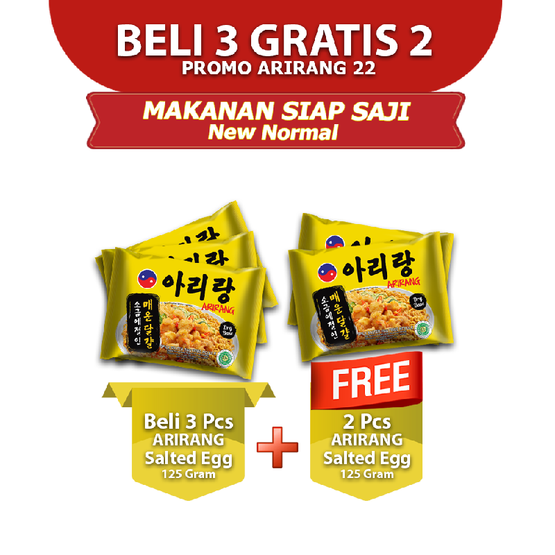 Buy 3 Get 2 Free Arirang Spicy Salted Egg Fried Noodle 125 gr