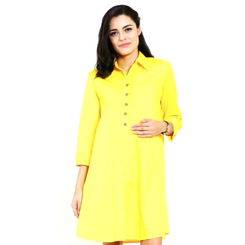Chantilly Maternity&Nursing Dress 51003 - One size - Yellow