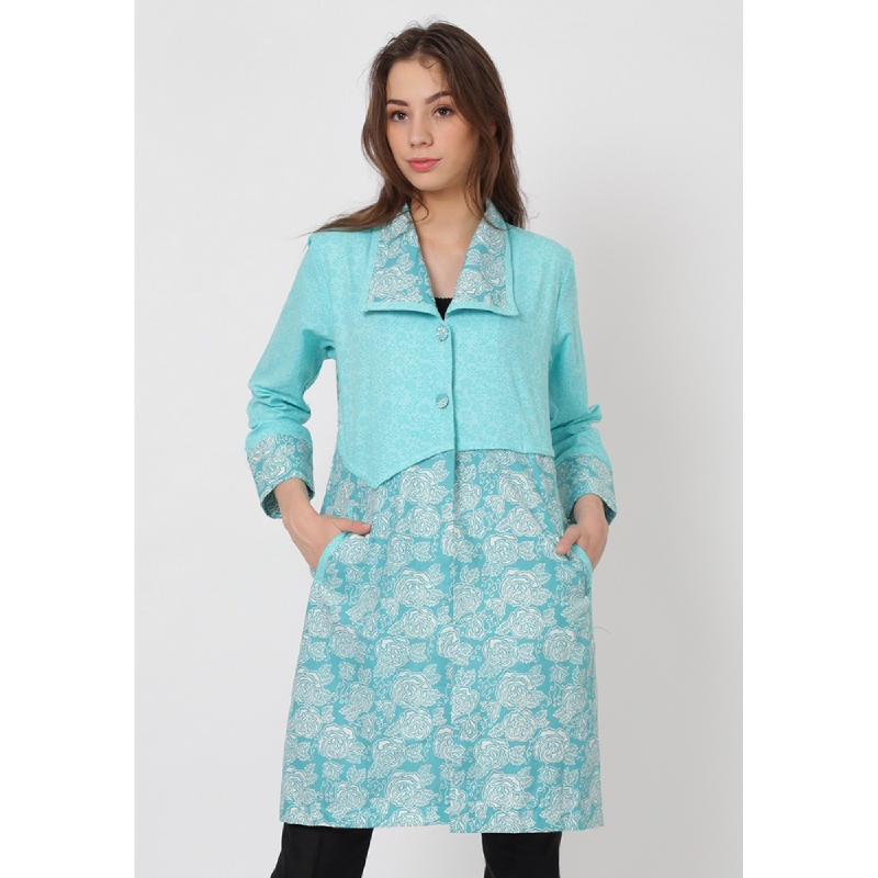 Batik Etniq Craft Hanna Long Blazer Trikot Blue