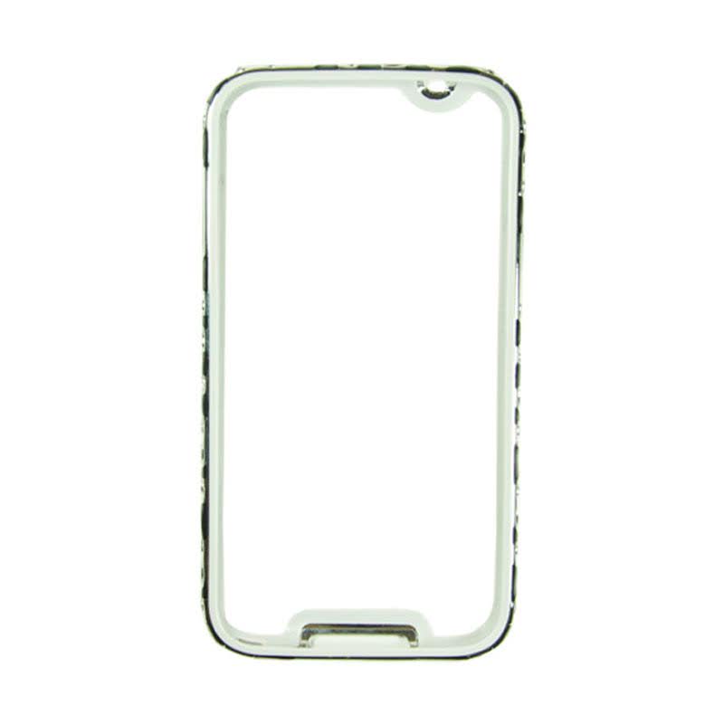 Metal bumper with TPU protection for Samsung Galaxy S5 Silver Frame - Hitam