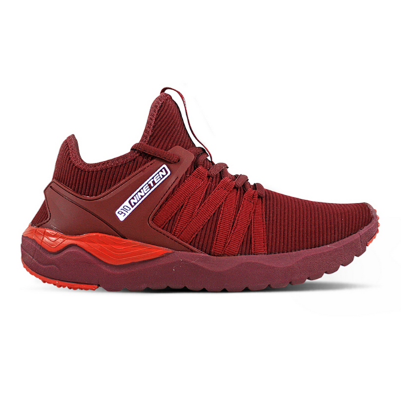 910 NINETEN Harada Sepatu Olahraga Lari Unisex - Marun Merah