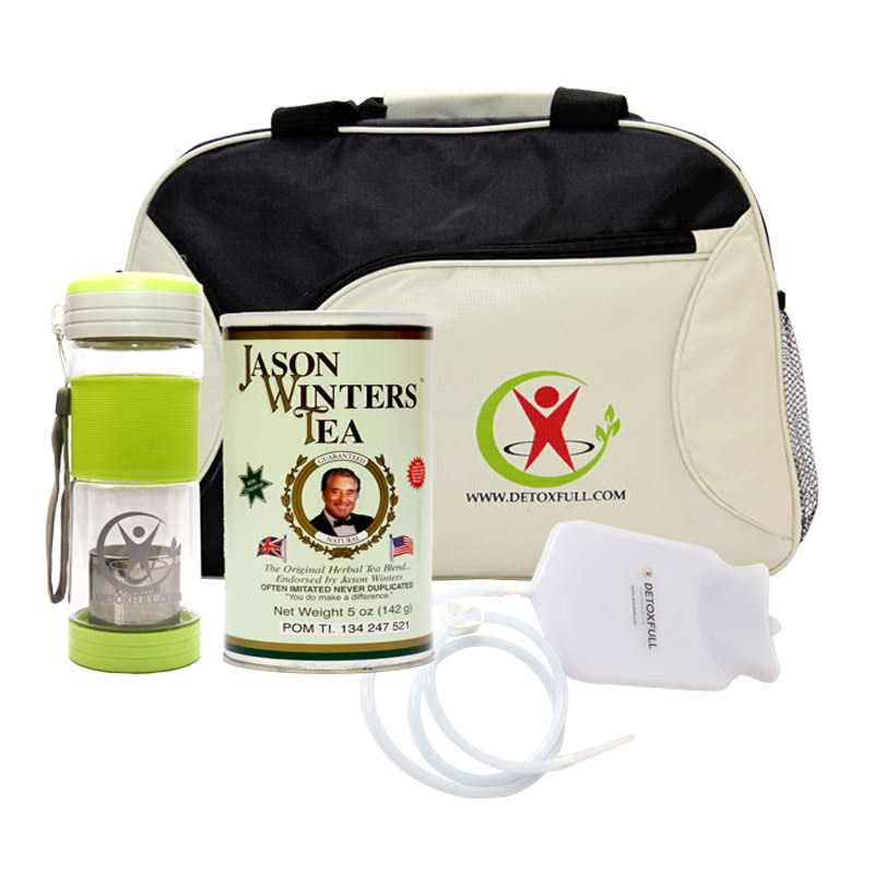Jason Winters Herbal Tea 5 oz , Sporty Tea Bottle , Sporty Bag & Enema Kit