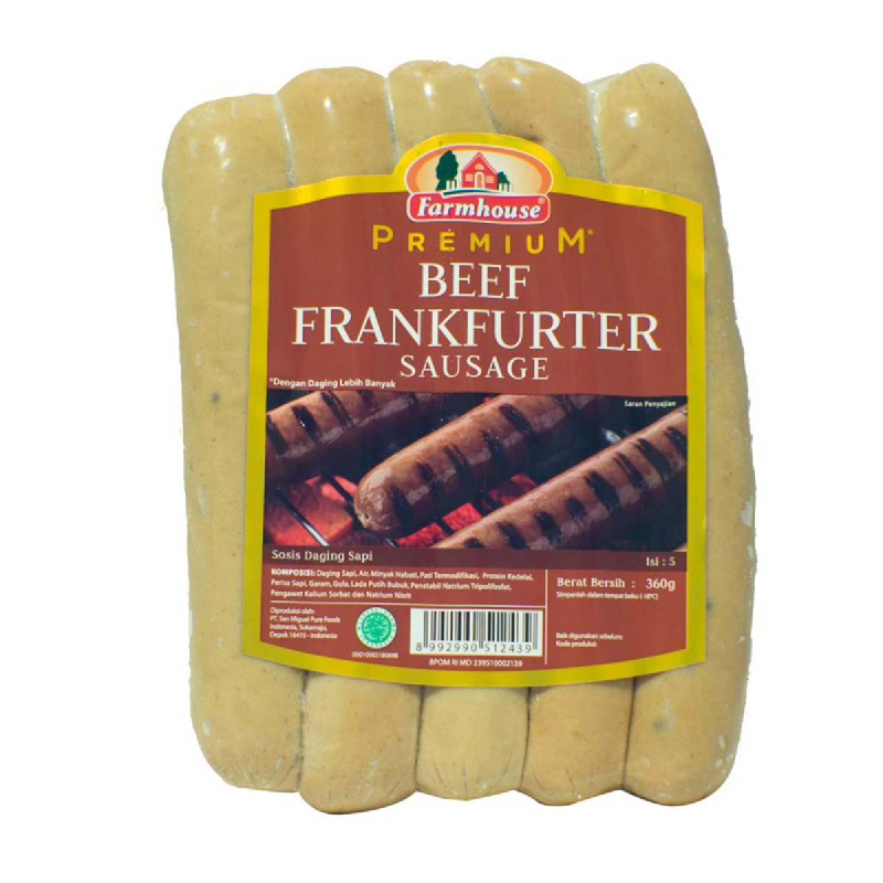 Farmhouse Sosis Sapi Frankfurter Premium 360 Gr isi 5 Pcs