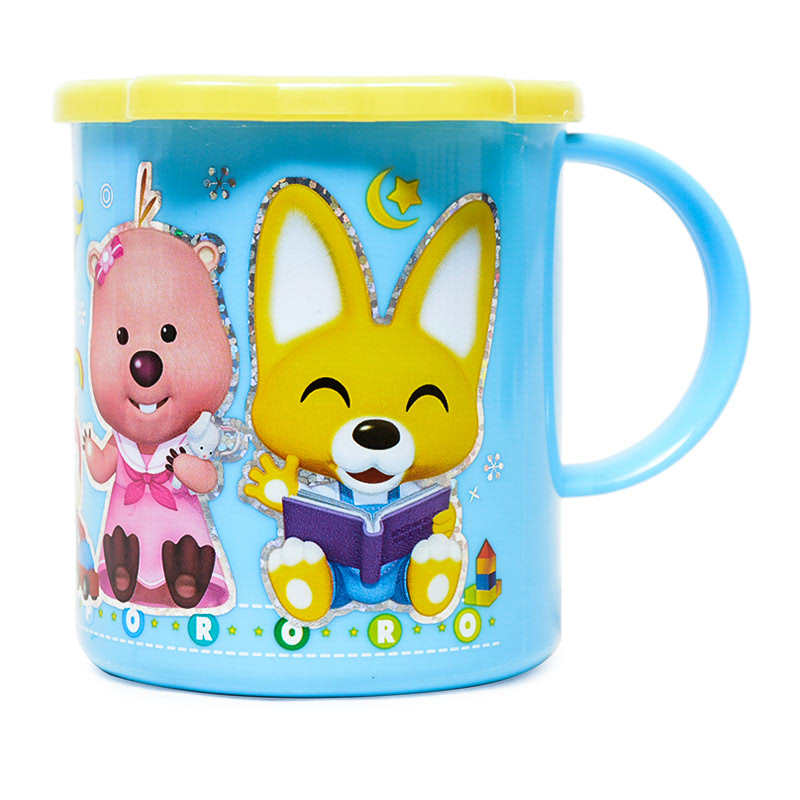 Pororo Cup With Fun Shape Lid Blue