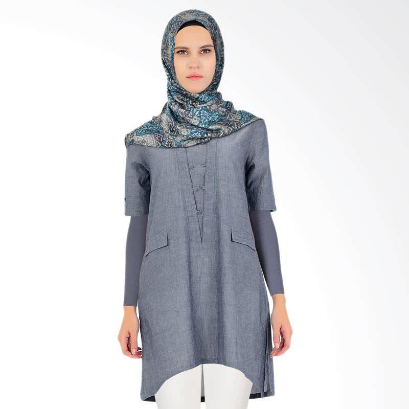 Virginia Tunik Muslim Wanita - Grey