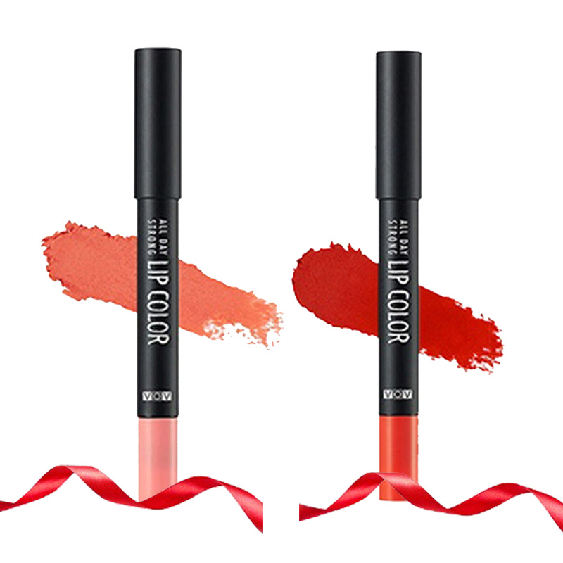 VOV All Day Strong Lip Color OR 201 Peach + All Day Strong Lip Color OR 203 Orange Gangster