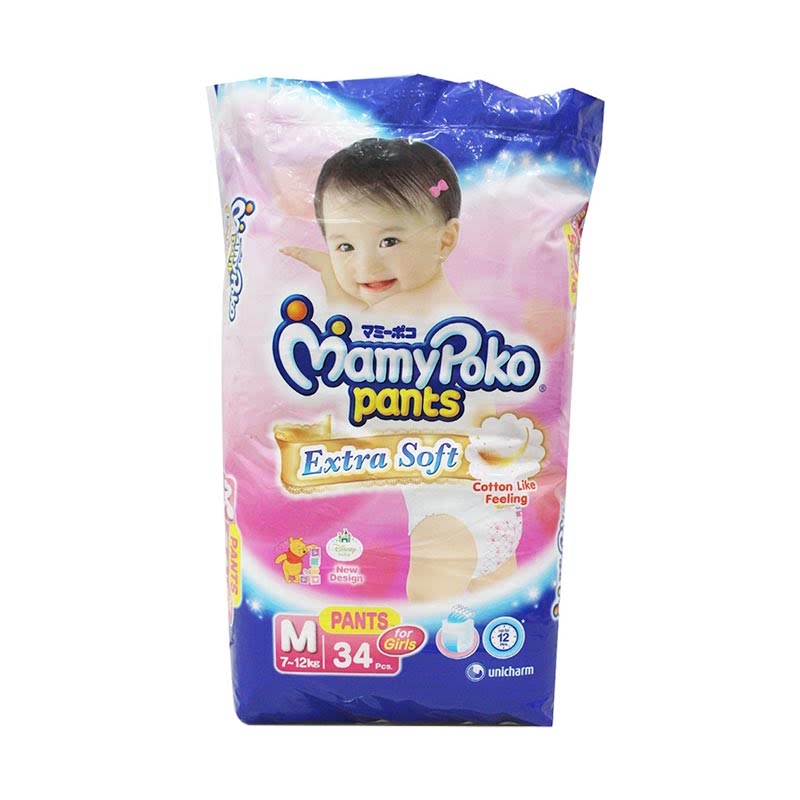 Mamypoko Diaper Pants Extra Soft Girl M 34S 