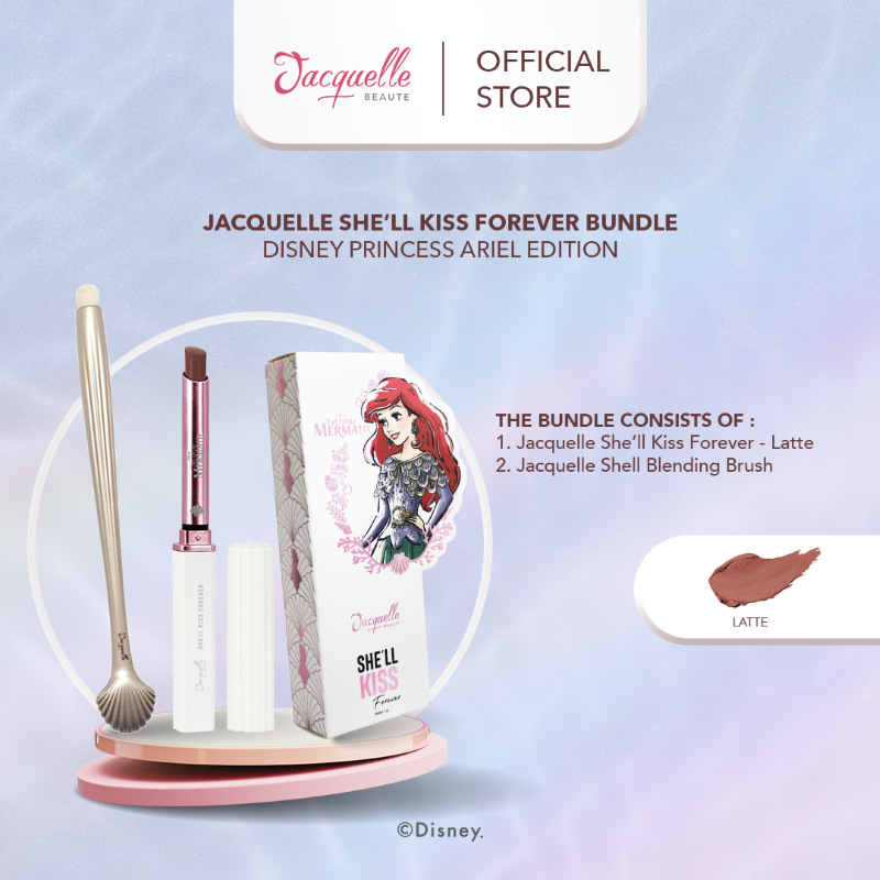 Jacquelle She’ll Kiss Forever Bundle - Disney Princess Ariel Edition Nude Latte Set