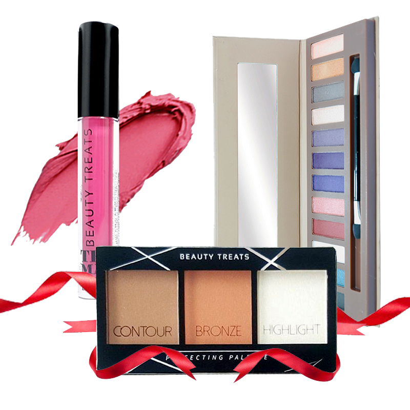 Beauty Treats Naked Eyeshadow No. 02 + Perfecting Pallete No. 01 FREE True Matte Lip Color No. 04