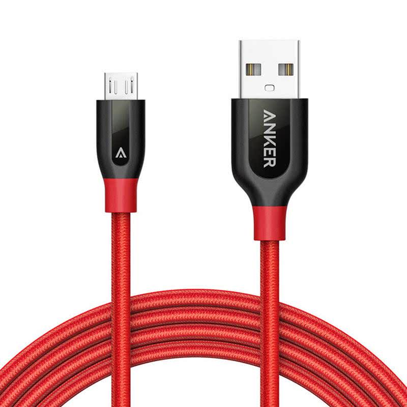 Anker USB PowerLine+ Micro USB 6ft A8143H91 Merah