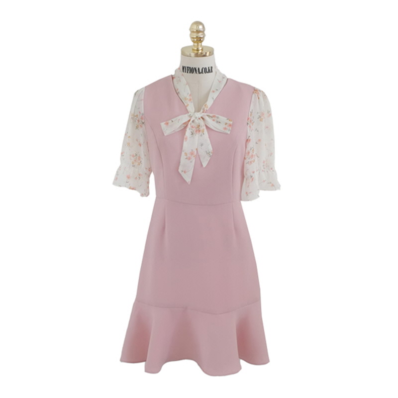 Floria Scent Dress-m3748 Pink